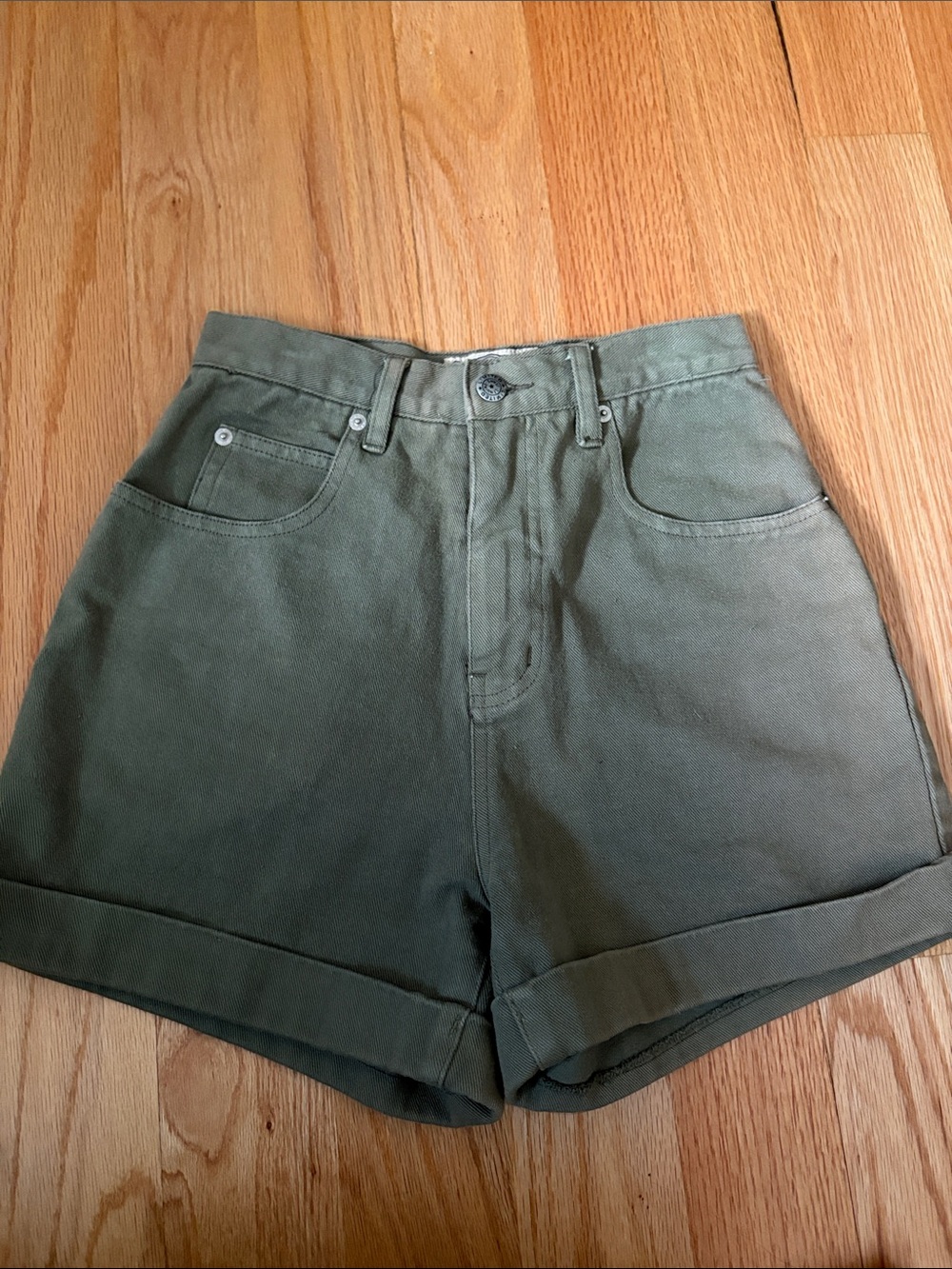 Women’s High-Rise Olive Green Shorts